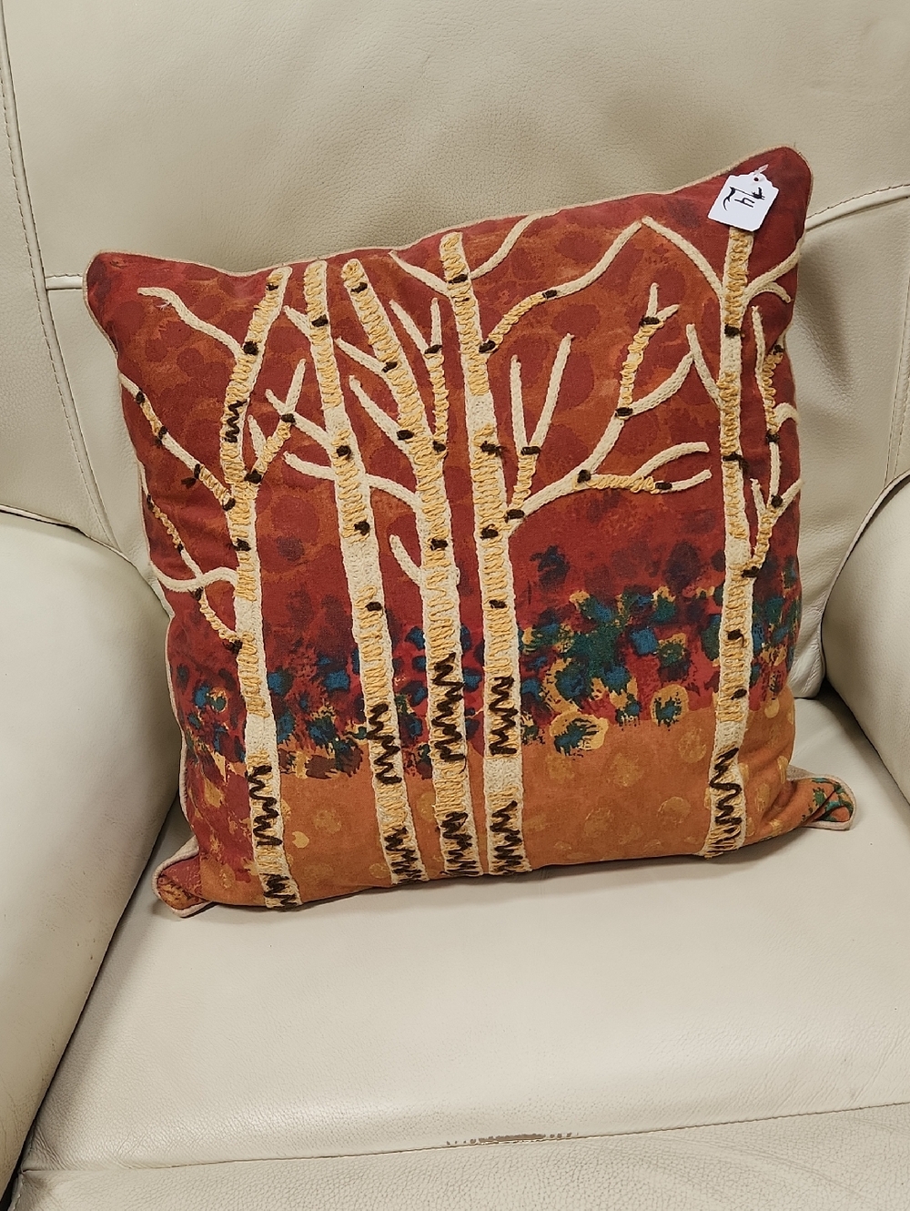 Rust Autumn Birch Tree Decorative Throw Pillow - Unbranded